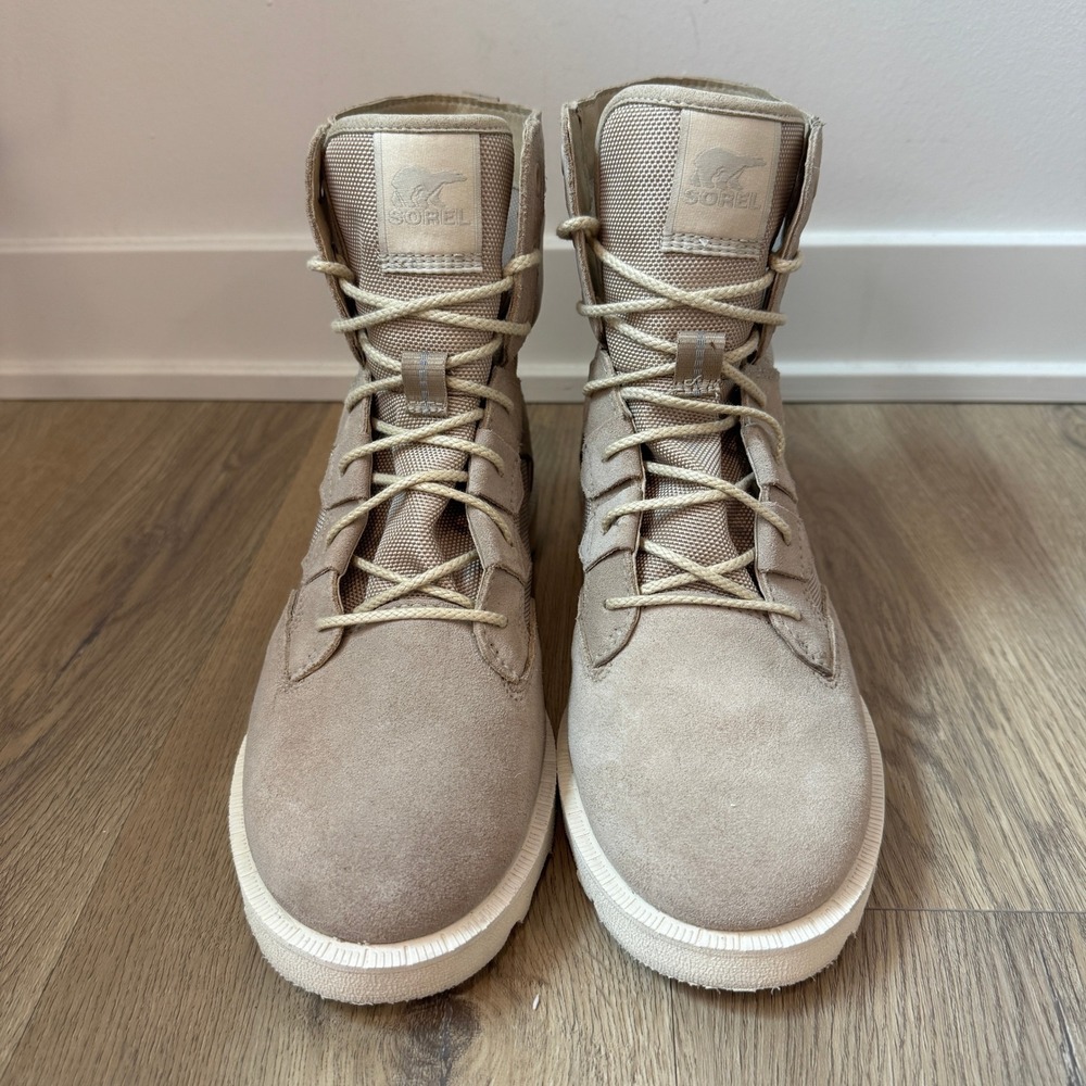 Sorel Hi-Line Lace Up Leather Boots Boot Women's 9 Waterproof Tan Ceramic Chalk - Picture 2 of 9